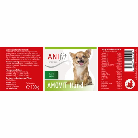 Dog B.A.R.F. Supplements Amovit Dog (Amovit Hund) 100g 1 Piece -3- Anifit
